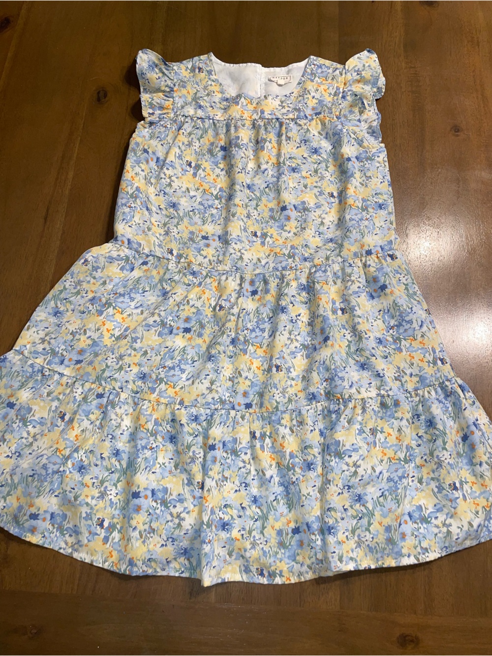 Hayden Girls Blue & Yellow Floral Tiered Dress